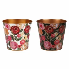 2pcs Heart Shaped Planter - Romantic Rose Bouquet Decor Bucket, Vintage Style Metal Vase, Suitable For Wedding, Anniversary And Home Decor Gifts - Rose Red - View 9