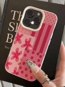 1个白色条纹波点拼接极简TPU防震手机壳，兼容苹果17、16、15、14、13、12、11 Pro Max、Air和Series机型 - 彩色 - 查看 4