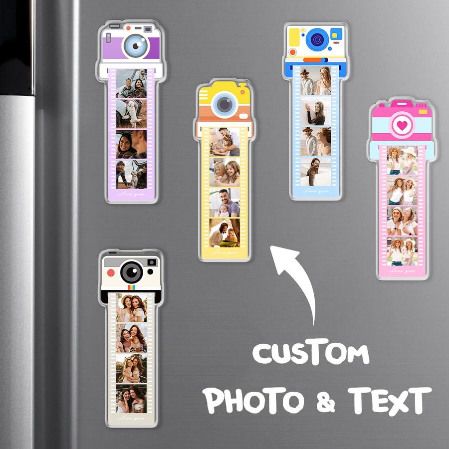 Customized Photo Fridge Magnets For Home Decor, Personalized Couple Family Dog And Cat Photo Magnets, Custom Face Fridge Magnets For Mothers And Friends