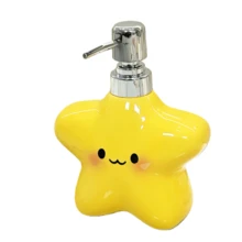 1 Stück Seifenspender in Cartoon-Wolken- oder Sternform, Lotionsflasche, geeignet für den Hausgebrauch im Badezimmer, Handdesinfektionsmittel-Spender mit Druckknopf, hochwertige leere Keramikflasche. - Verschiedenfarbig - Übersicht 10