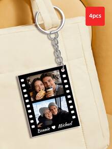 1-4pcs Customized Photo Acrylic Keychain - Personalized Couples Photo Keychain, Valentine's Day Anniversary Gift, Custom Name Keychain, Couples Keychain Suitable For Both Men And Women, Romantic Meaningful Design, Ideal For Couples, Him, Her, Boyfriend, Girlfriend, Husband, Wife, Perfect For Valentine's Day, Anniversaries, Daily Commemoration - Multicolor - View 13