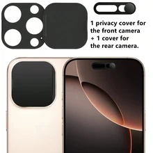 1 Set Privacy Protection Cover Compatible With Apple 17 Pro/17 Pro Max, Includes 1 Front Camera Privacy Cover And 1 Anti-Spy Camera Cover, Easy Adhesive Design, Compatible With Apple 11/12/13/14/15/16/17 Pro Max Applicable To Daily Shield, Office, Home Daily Shield Office Home Lens Protector Phone Camera Cover Waterproof Shockproof Anti-Fall Scratch Resistant - Black - View 1