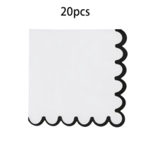 20 piezas/40 piezas/100 piezas Servilletas semicirculares rojas con bordes blancos, rosas y rojos, adecuadas para fiestas de cócteles, cenas, bodas, fiestas de cumpleaños, San Valentín, tardes de té, se pueden usar como decoración de mesa. - Multicolor - Ver 14