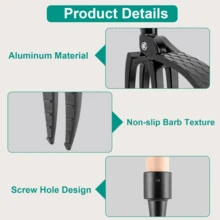 Black Aluminum 4-Tine Weeding Fork - 14.5cm Garden Root Puller Tool with Foot Pedal for Flower Bed, Vegetable Patch & Lawn Maintenance - Negro - Ver 7