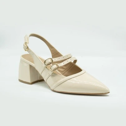 Zapatilla Slingback Charol con Doble Hebilla-Charol Miga-37
