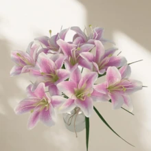 5pcs Artificial Lily Flowers, Multi-Color Options, Suitable For DIY Flower Arrangement, Home Decor, Wedding Party, Bouquet Making, Hotel, Home Wedding Decoration, Handheld Flowers, Photography Props And Other Holiday Decorations - Multicolor - View 9