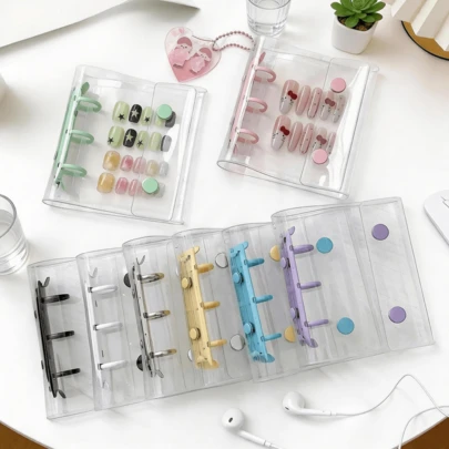 1 Stück - A8 transparenter minimalistischer Ordner, hält 3-Zoll-Fotos, mit doppeltem Verschluss und weichem Einband, geeignet als Fotoalbum, Schüler-Stationery-Album, Kartenhalter, K-Pop Foto-Organizer, Nagelkunst Organizer, Aufkleber-Buch, holografisches Aufkleber-Buch, Aufkleber-Aufbewahrungsbuch