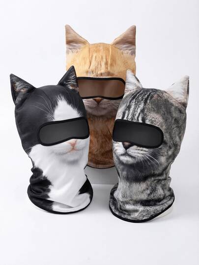 1/Multi-Pack Unisex 3D Animal Print Face Bandana, Outdoor Funny Sun Protection Face Mask, Suitable For Daily Use, Travel, Hiking, Cycling