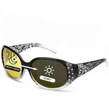 Women's Night Driving Glasses, Wraparound Design, Polarized Yellow Lenses - Multicolor - View 9