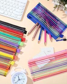 Estojo Multiuso Bolsinha Nylon Colorido Necessaire - Estojo para lápis, escolar, escritório - Escolar - Visão 3