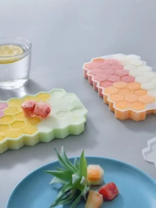 1个硅胶圆形冰格，易脱模家用冰格 - 彩色 - 查看 3