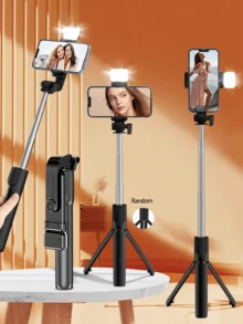 67"/170cm Extendable Aluminum Alloy Selfie Stick Tripod With Fill Light, Bluetooth Remote, Compatible With IPhone And Android Smartphones, Ideal For Travel, Vlogging, Video And Photography - Multicolor - View 16