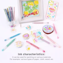 Languo 88 couleurs Ensemble de stylos paillettes/48/40/24/16, Ensemble de stylos paillettes métalliques, Stylos gel paillettes métalliques à grande capacité, Effet paillettes, Stylos attrayants pour cahier de dessin, Surligneur 1 mm - Multicolore - Voir 8