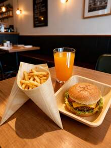 Bộ 48 chiếc nón giấy đựng đồ ăn dùng một lần bằng gỗ thông tự nhiên - Nón giấy đựng thức ăn, đồ ăn nhẹ và khoai tây chiên, đường kính 4.9"/7", nón đựng đồ ăn cầm tay tiện dụng cho đồ ăn nhẹ, trái cây, món tráng miệng, kem, món khai vị, cốc giấy, đĩa bánh và đĩa tráng miệng, hoàn hảo cho các bữa tiệc, đám cưới, Ngày lễ tình nhân, bãi biển, tựu trường, sinh nhật, lễ tốt nghiệp, ngày lễ, du lịch, tụ họp ngoài trời, phục vụ gia đình và làm quà tặng, bộ đồ ăn. - Nhiều màu - Xem 5