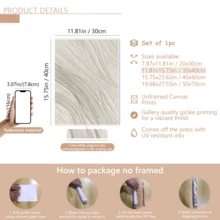 1幅现代墙面艺术海报，简约纹理画，抽象油画风格，极简设计，纯白色调，适用于玄关、客厅、办公室、茶室、接待区，可选带框或不带框，是家居装饰、乔迁礼物的理想之选，也适用于宿舍、公寓、酒店、住宅、客厅、卧室、浴室墙面装饰。 - A - 查看 20