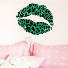 Leopard Lip Print Wall Stickers, Modern Self-Adhesive Wall Stickers, Home Decoration Stickers, Wall Stickers, Vinyl Stickers, Spring Decorations, Add Vitality To Your Home, Rama Decorative Stickers - Pink - View 10