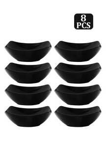 2/4/6/8/10pcs Reusable Plastic Bowls And Plates, Suitable For Cold Dishes, Cooked Food, Desserts, Party Food, Stackable Storage, Suitable For Family Gatherings, Hotels, Outdoor RV Camping Picnics Weddings - Black - View 8