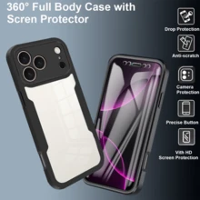 Hadaasi 1件淡粉色 360°全包覆 TPU+PC 2合1 壓克力雙面防摔矽膠手機殼，拼色超薄款，適用於 Apple 17e/17pro/17promax/17Air/17/16pro/16promax/16plus/16/16E 及 Galaxy S26Ultra/S26Plus/S26/S25FE/S25Ultra/S25Plus/S25/S24Ultra/S24Plus/S24/A56/A36/A26/A07/A17/A55/A35/A25/A15/A24/A34/A14/A16 - 淺粉色 - 查看 5