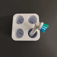 1 st förvaringslåda för elektriskt tandborstehuvud, hållare för tandborstehuvud, förvaringslåda för badrumsbänkskiva i plast, platsbesparande förvaringsställ för badrumsbänkskiva, oberoende tandborstehållare, ingen installation/ingen strömförsörjning krävs