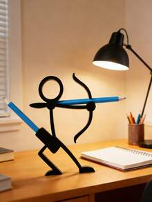 1件装3D打印简笔画人物铅笔架，包含笔筒、笔盒、桌面摆件、学习办公用品、文具和桌面雕塑。学生礼物，圣诞节和新年礼物。 - 彩色 - 查看 5