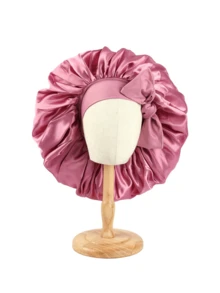 1 Stück Satin Nachthaube für Damen, seidiger Schlafmütze mit verstellbarem Kordelzug, Duschhaube, geflochtenes Stirnband und Kopftuch - Verschiedenfarbig - Übersicht 5