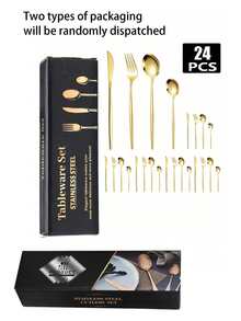 40pcs Stainless Steel Cutlery Set, Gold Knife & Fork, Mirror Dessert Fork, Colorful Cake & Fruit Spoon, Small Coffee Spoon, Kitchen Dining Utensils - Multicolor - View 15