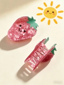 1pc Cute Animal, Ocean, Fruit, Strawberry, Cat, Dog Casual Party Acrylic Shark Claw Hair Clip, Versatile Cartoon Cat Claw Hair Clip, Popular Sweet Fruit Series Hair Clip, Animal Hair Clip Women Hair Accessories Elegant Hair Claws Fashion Claw Clip Summer Beach Vacay - Multicolor - View 18