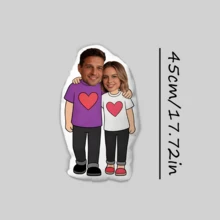 Customizable Plush Photo Pillow - Personalized Face Filling Printed Double-Layer Cushion For Body, Dad, Mom, Pet, Birthday, Graduation, Father's Day, Mother's Day, Halloween, Christmas, Valentine's Day, Anniversary, Memorial Day, Thanksgiving, Easter, April Fool's Day, Carnival, Back To School, National Day - Hugging Couples - View 46