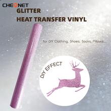 CHEONET Glitzer Transferfolie Rolle - Leuchtende Mehrfarben-Transferfolie zum Selbermachen von Stoffnamensschildern, T-Shirts und Partydekoration, einfach zu schneiden, perfekte Bügel-Folie für DIY Stoffprojekte und Bekleidungsdesign