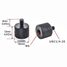 4pcs 1/4" Male To 3/8" Female Aluminum Alloy Camera Screw Adapter, 1/4" To M4 M5 M6 M8 M10 Converter Screws, Photography Equipment Accessories - Multicolor - View 14