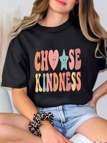 Seleccione Camiseta De Cuello De Creatura De Bondad: Mensaje Feliz, Vibraciones Positivas Camiseta - Negro - Ver 2
