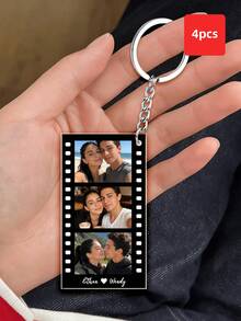 1-4pcs Customized Photo Acrylic Keychain - Personalized Couples Photo Keychain, Valentine's Day Anniversary Gift, Custom Name Keychain, Couples Keychain Suitable For Both Men And Women, Romantic Meaningful Design, Ideal For Couples, Him, Her, Boyfriend, Girlfriend, Husband, Wife, Perfect For Valentine's Day, Anniversaries, Daily Commemoration - Multicolor - View 12