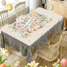 Bộ 20 khăn trải bàn chủ đề Lễ Phục Sinh với hình thỏ và trứng Phục Sinh dễ thương, họa tiết hoa lá, thích hợp để trang trí phòng khách, nhà bếp và phòng ăn. Thiết kế có thể giặt máy, tạo nên không khí lễ hội. - Nhiều màu - Xem 5