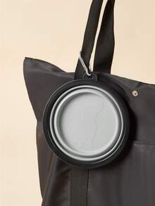 1pc Pet Travel Bowl, Suitable Gift For Pet Owners - Light Grey - View 3