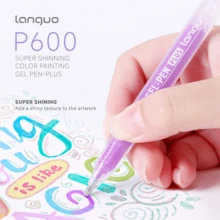 Languo 88 couleurs Ensemble de stylos paillettes/48/40/24/16, Ensemble de stylos paillettes métalliques, Stylos gel paillettes métalliques à grande capacité, Effet paillettes, Stylos attrayants pour cahier de dessin, Surligneur 1 mm - Multicolore - Voir 3