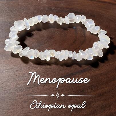 Pulsera de equilibrio menopáusico, pulsera de ópalo, joyería de cordón elástico ajustable, ayuda a mantener el equilibrio emocional