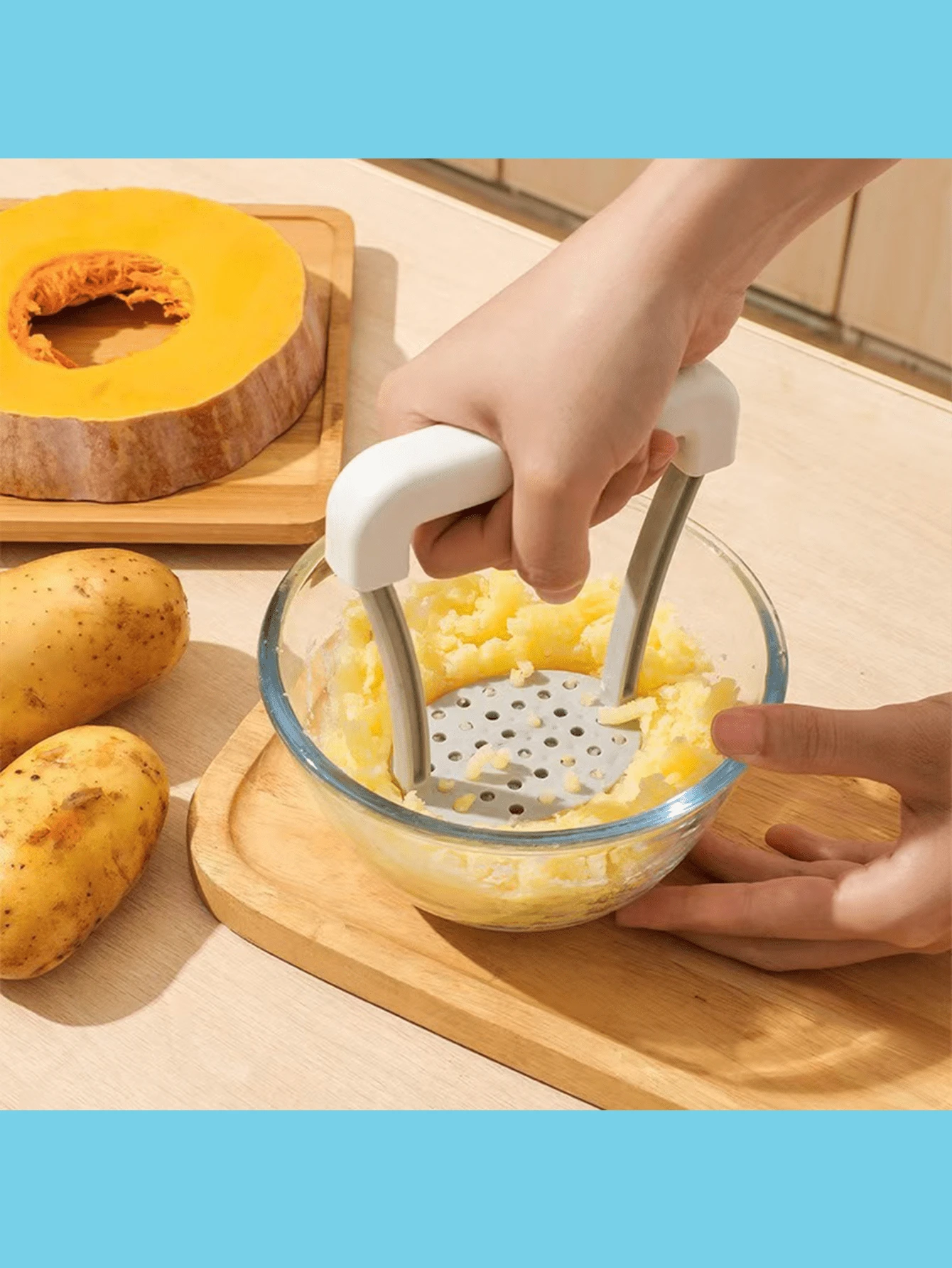 Potato Masher, Baby Food Maker Tool, Potato Ricer, Masher, Useful, Household Essential, Kitchen Dedicated!!! - White - View 1