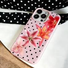 Pink Lilies Magnetic Phone Case Is Suitable For IPhone 16/15/14/13/12 Pro/11/XS Max 68 Plus. It Features A Fashionable And  Pattern Design. The Transparent Case Comes In Multiple Colors And Is A Classic Shockproof Mixed Transparent Phone Case Gift.YOUR-BELOVED-PHONE Christmas Gifts Christmas Gifts - 混合色3 - 查看 2