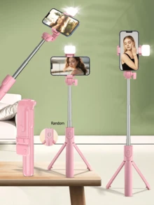 Statyw do selfie Bluetooth ze światłem wypełniającym i pilotem, kompatybilny z większością smartfonów, oświetlenie LED, przenośne, ściemnialne oświetlenie LED do aparatów i kamer, vlogów, do selfie, nagrywania wideo, spotkań Zoom, wywiadów, transmisji na żywo, vlogów, spotkań rodzinnych, sesji zdjęciowych na imprezach świątecznych, również do selfie z ręki i aktywności na świeżym powietrzu - Wielokolorowe - Zobacz 19