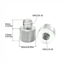 4pcs 1/4" Male To 3/8" Female Aluminum Alloy Camera Screw Adapter, 1/4" To M4 M5 M6 M8 M10 Converter Screws, Photography Equipment Accessories - Multicolor - View 10