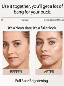 FV Glow Liquid Highlighter-Stardust Pink Gold Champagne Highlighter Long Lasting Creamy Texture Face Illuminator Shaping StickHigh-Shine Finish Long Wear Brightening Non-Caking Glow Highlighter Makeup Brand Beauty Makeup Face Paint Cosmetic For Women Girls Perfect For Winter Ideal For Y2K Fancy Fashion Suitable For Birthday Gift Party Ready Best Color - 02 Pearl Beige - 查看 6