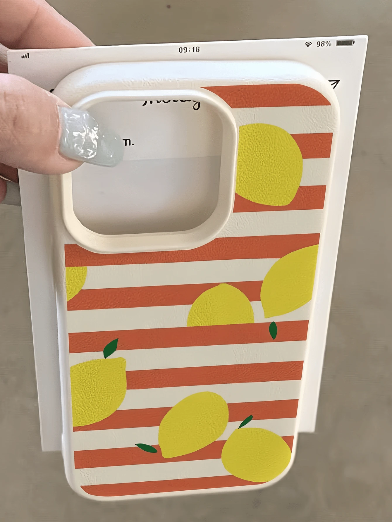 1个白色横条纹黄色柠檬极简全包覆TPU防震手机壳,兼容苹果17、16、15、14、13、12、11 Pro Max、Air和Series系列 - 彩色 - 查看 1