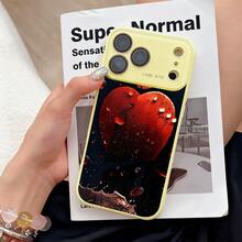 スマホケース -  11から17用に設計された広々としたスマホケース、赤いリンゴのドロップレットが入った液体のような質感を特徴としています。それらはカメラを保護し、指紋を防ぎます。 - ピンク - チェックする 11