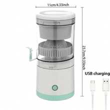 Portable Electric Citrus Juicer, Efficient Separation Of Pulp And Juice, Suitable For Oranges, Lemons, Watermelons, Grapes And Other Fruits, Rechargeable Multi-Function Juicer For Home, School, Dorm, Kitchen, Restaurant - Essential Kitchen Tool - White - View 12