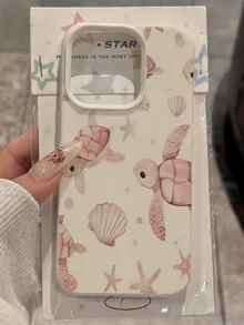 1个白色卡通海龟简约TPU防震手机壳，兼容苹果17、16、15、14、13、12、11 Pro Max、Air和Series系列 - 彩色 - 查看 3