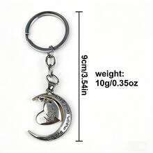 4pcs Ramadan Exclusive Heart Engraved Keychains, Fashionable Creative Romantic Keychain With Moon Shape Love Blessing, Warm Family Reunion Gift, Keychain Bag Decor, Middle East Ramadan Exchanging Small Gifts