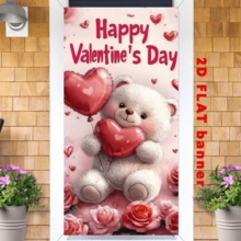 Bộ trang trí cửa ngày Valentine hình máy bay 2D, biển hiệu cửa hình trái tim bằng polyester với dòng chữ "Chúc mừng ngày Valentine", thích hợp để trang trí cửa trước, đám cưới, kỷ niệm, tiệc Valentine và trang trí nhà cửa trong các dịp lễ. - Nhiều màu - Xem 7