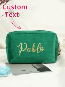 Túi đựng mỹ phẩm in tên cá nhân, Quà tặng cho phù dâu, Quà cưới, Túi đựng đồ vệ sinh cá nhân khi đi du lịch, Túi trang điểm, Quà sinh nhật cho nữ, Quà Ngày của Mẹ, Túi đựng mỹ phẩm - Nhiều màu - Xem 2