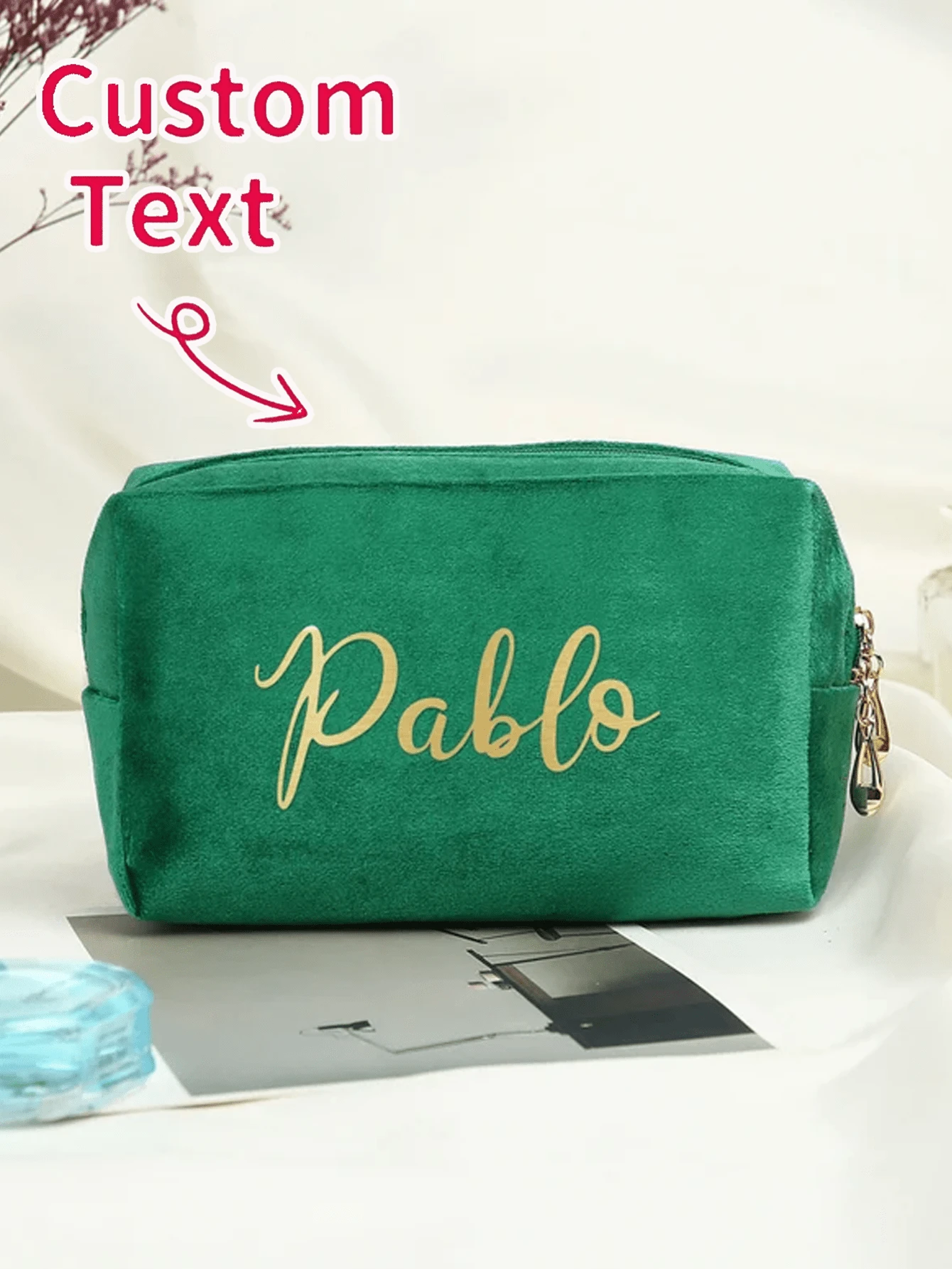 Bolsa de cosméticos personalizada con nombre, regalo de dama de honor, regalo de boda, bolsa de aseo de viaje, bolsa de maquillaje, regalo de cumpleaños para mujer, regalo del Día de la Madre, estuche de maquillaje - Multicolor - Ver 1