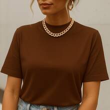 Women T-Shirts - 鏽棕色 - 查看 2